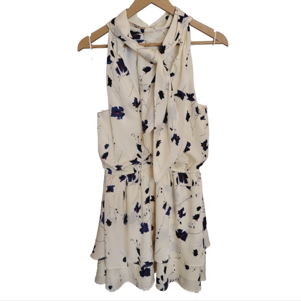 Willow Cream and Blue Floral Mini Dress - Picture 13 of 14